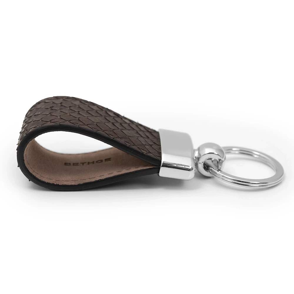 Schlüsselanhänger Python Leder Braun