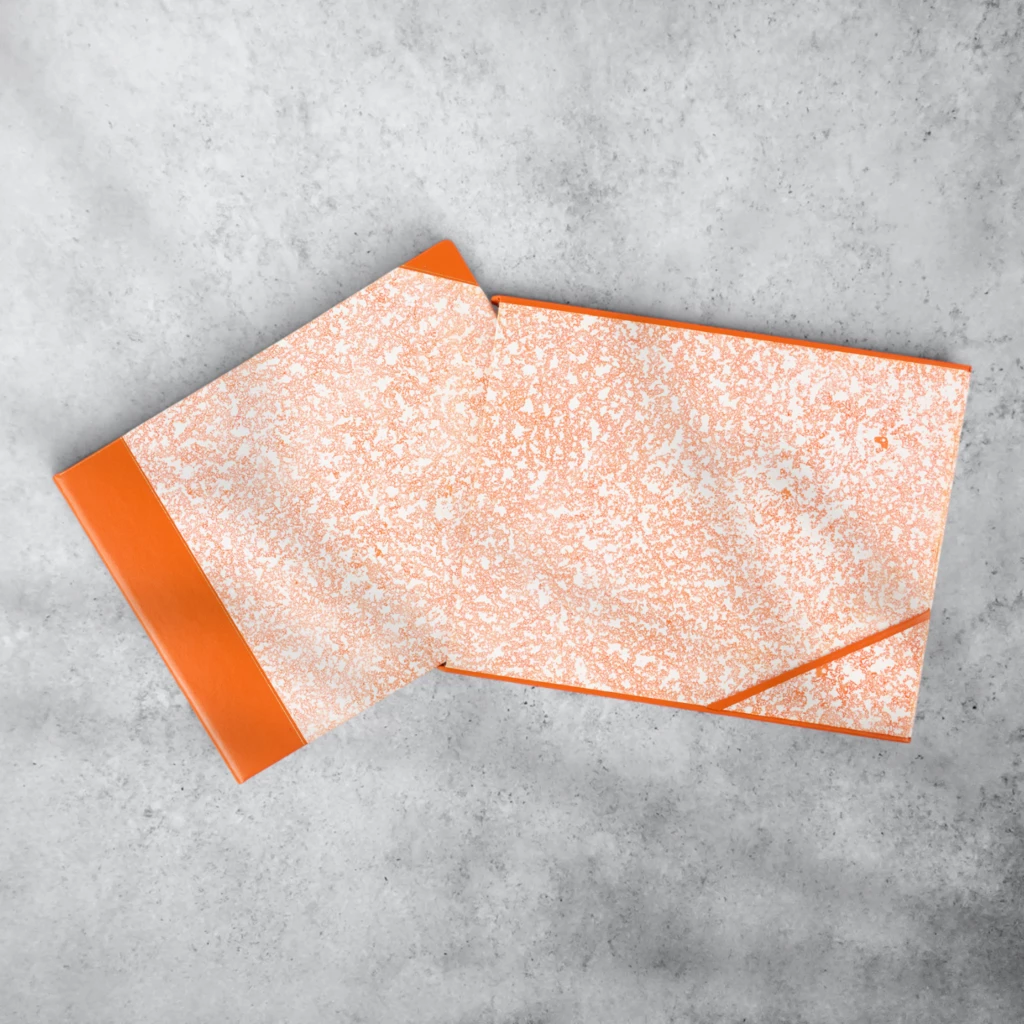 Gästebuch No. 3 Marmoriert Leder Orange