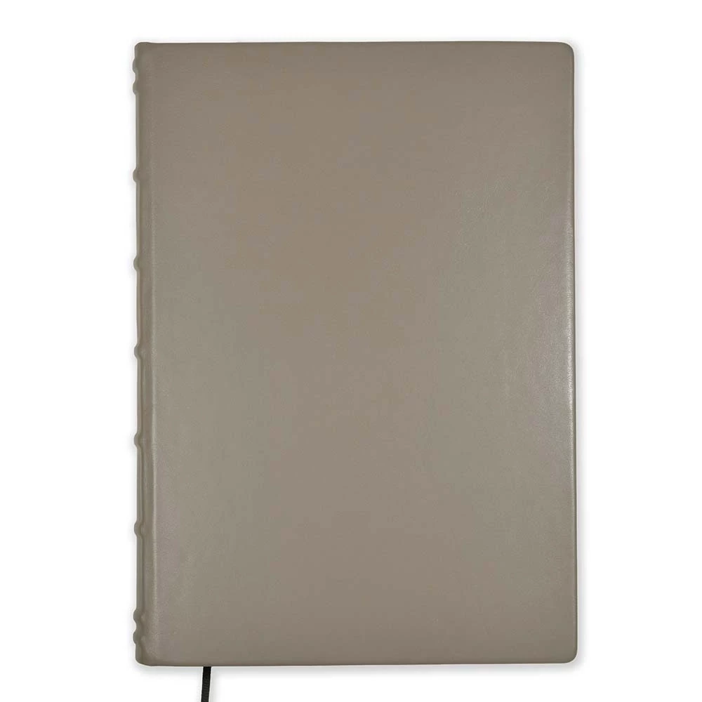 Gästebuch A4 mit Goldschnitt Leder Taupe