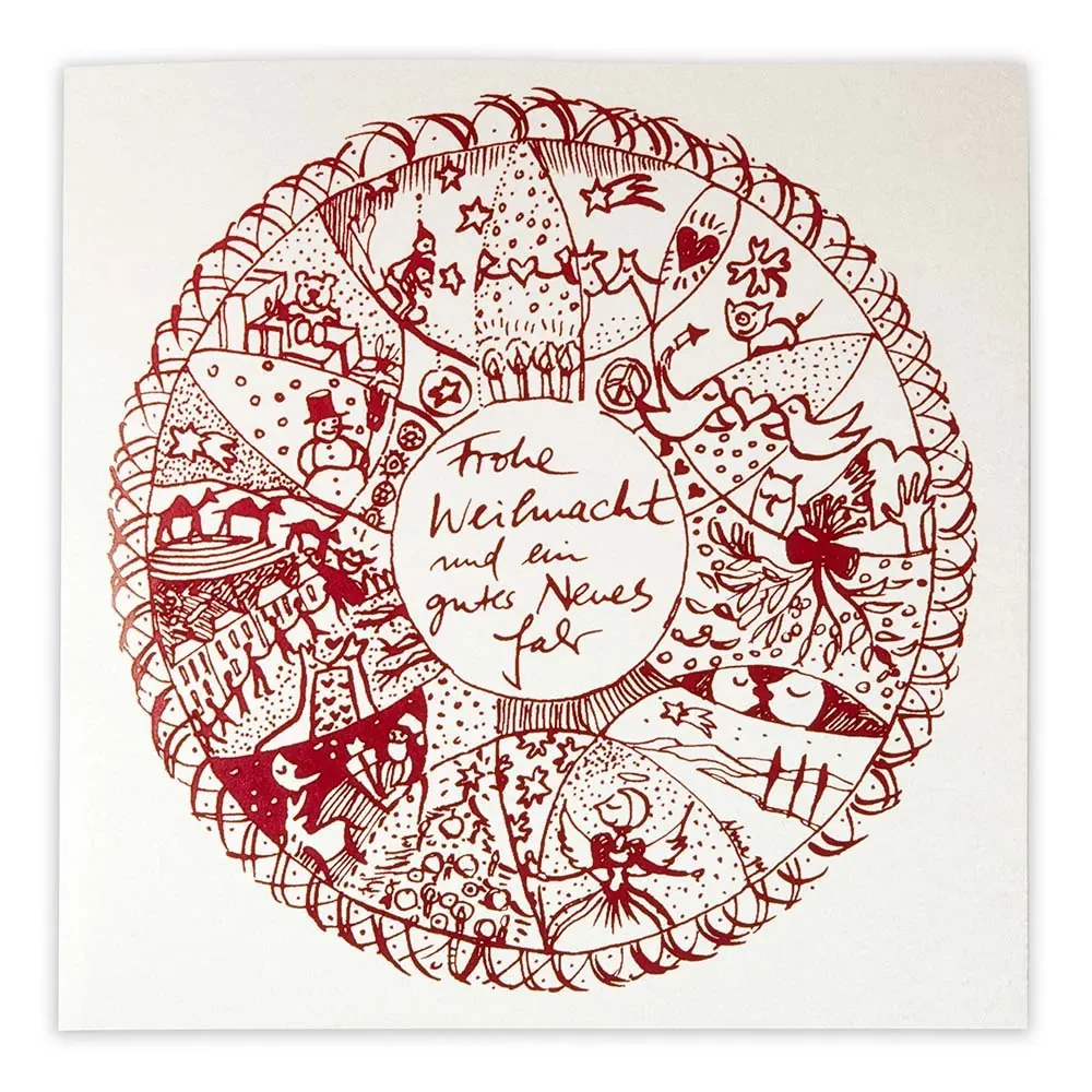 Weihnachtskarte Mandala Perlmutt