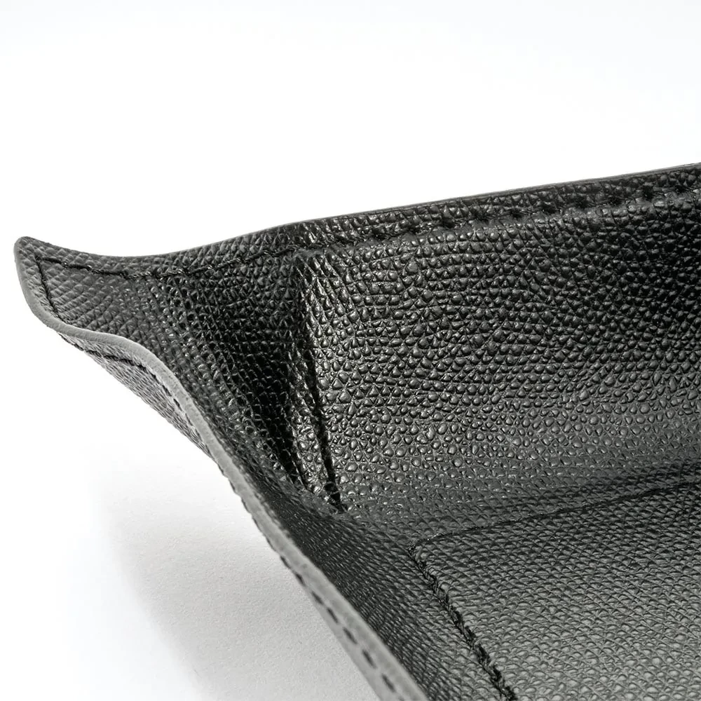 Taschenleerer Quadratisch Leder Schwarz