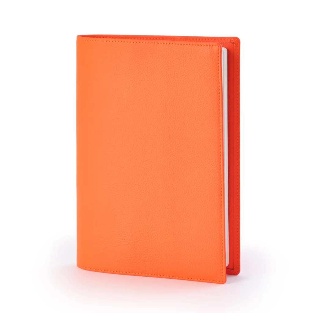 Buchhülle A5 Leder Orange