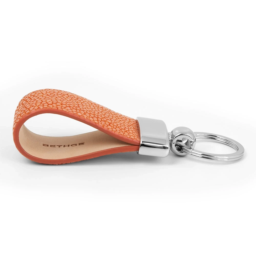 Schlüsselanhänger Rochen Leder Orange
