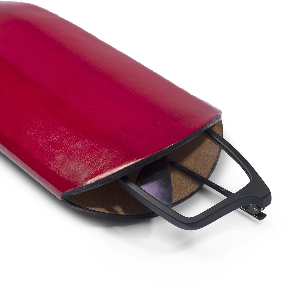 Brillenetui Leder Rot
