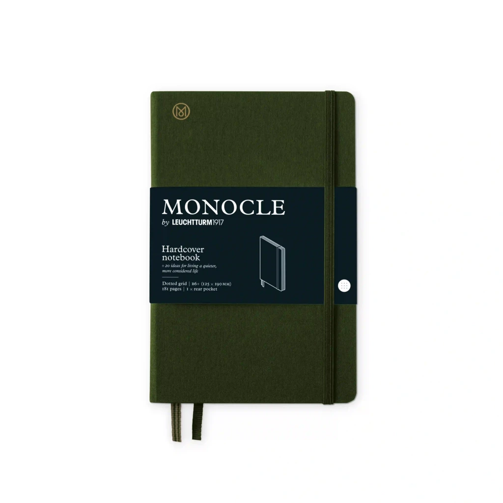 Monocle by LT1917 Notizbuch B6+ Hardcover Gepunktet Olivgrün