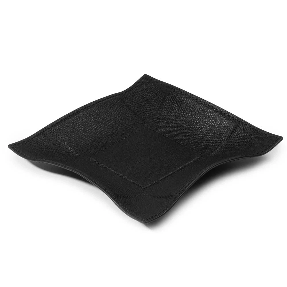 Taschenleerer Quadratisch Leder Schwarz