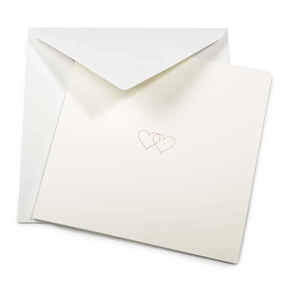 Grußkarte Double Heart Neonpink