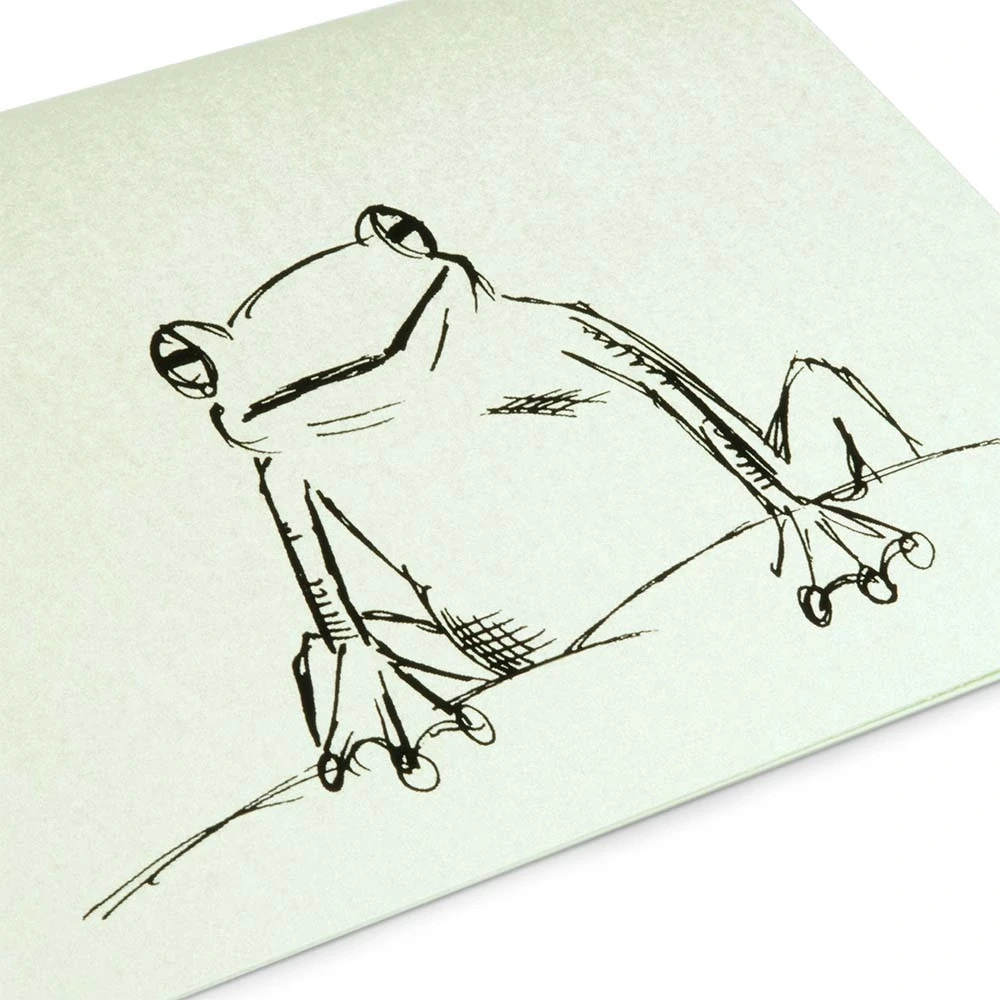Grußkarte Frosch Schwarz Perlmutt Grün