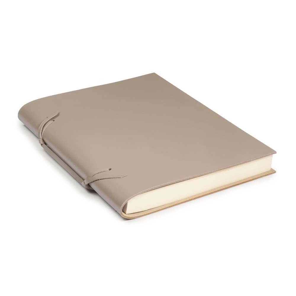 Skizzenblock Groß Leder Taupe