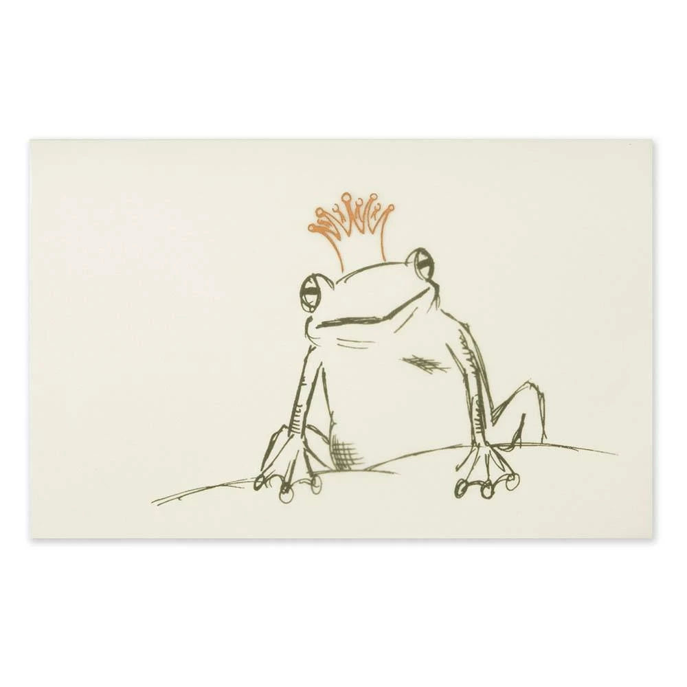 Grußkarte Froschkönig Schwarz Krone Gold