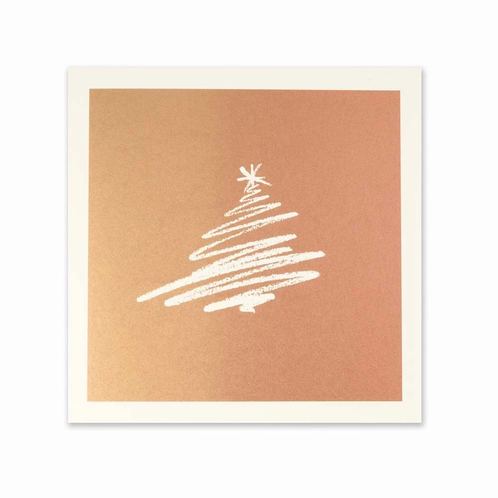 Weihnachtskarte Tannen-Schwung Bronze