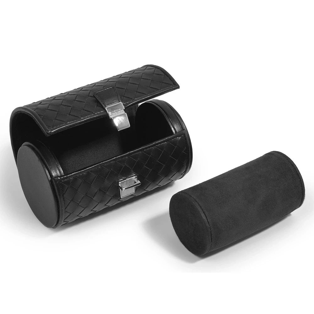 Uhrenrolle 2 Uhren Quattro Leder Schwarz