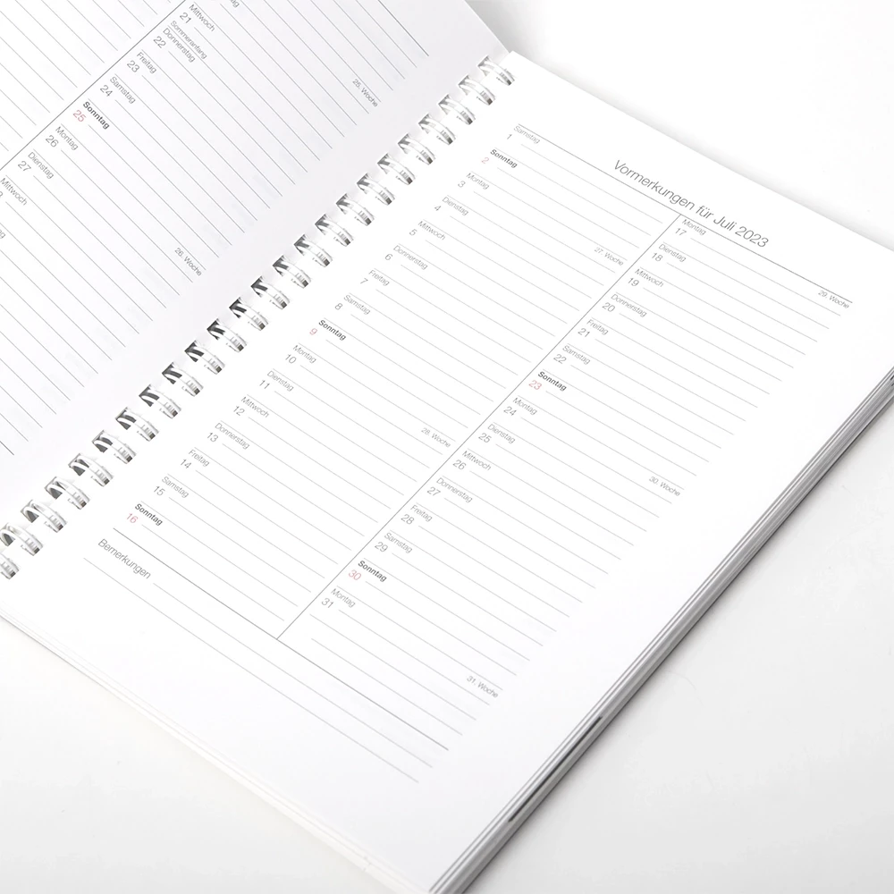 Konsul Wochenkalender 2026 Wire-O-Bindung onyx-schwarz