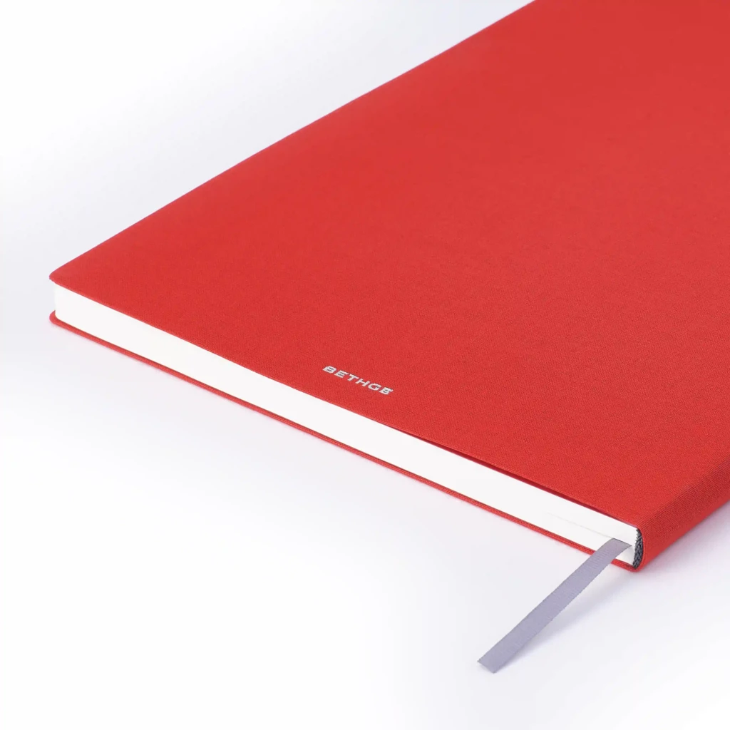 Leinen Notizbuch A4 blanko Rot