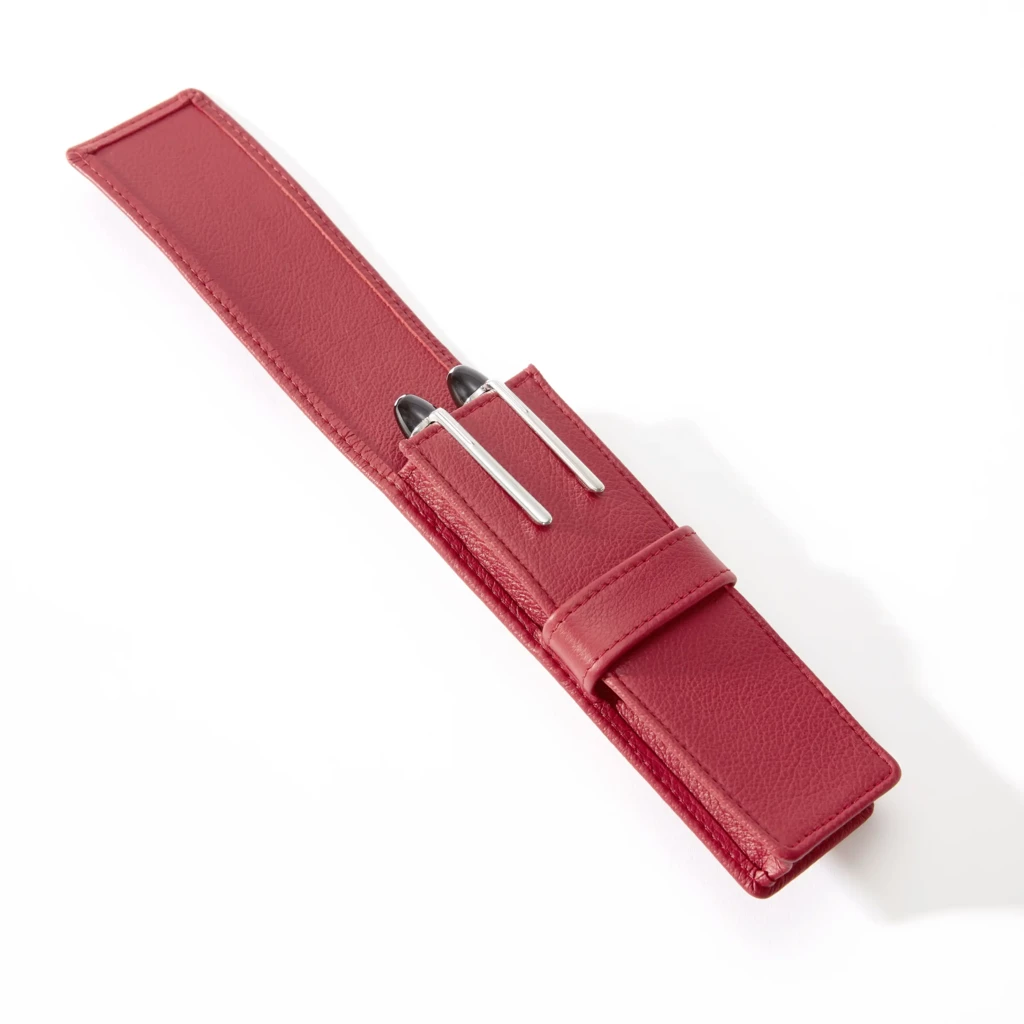 Stifteetui 2er Kollektion 1977 Leder Rot