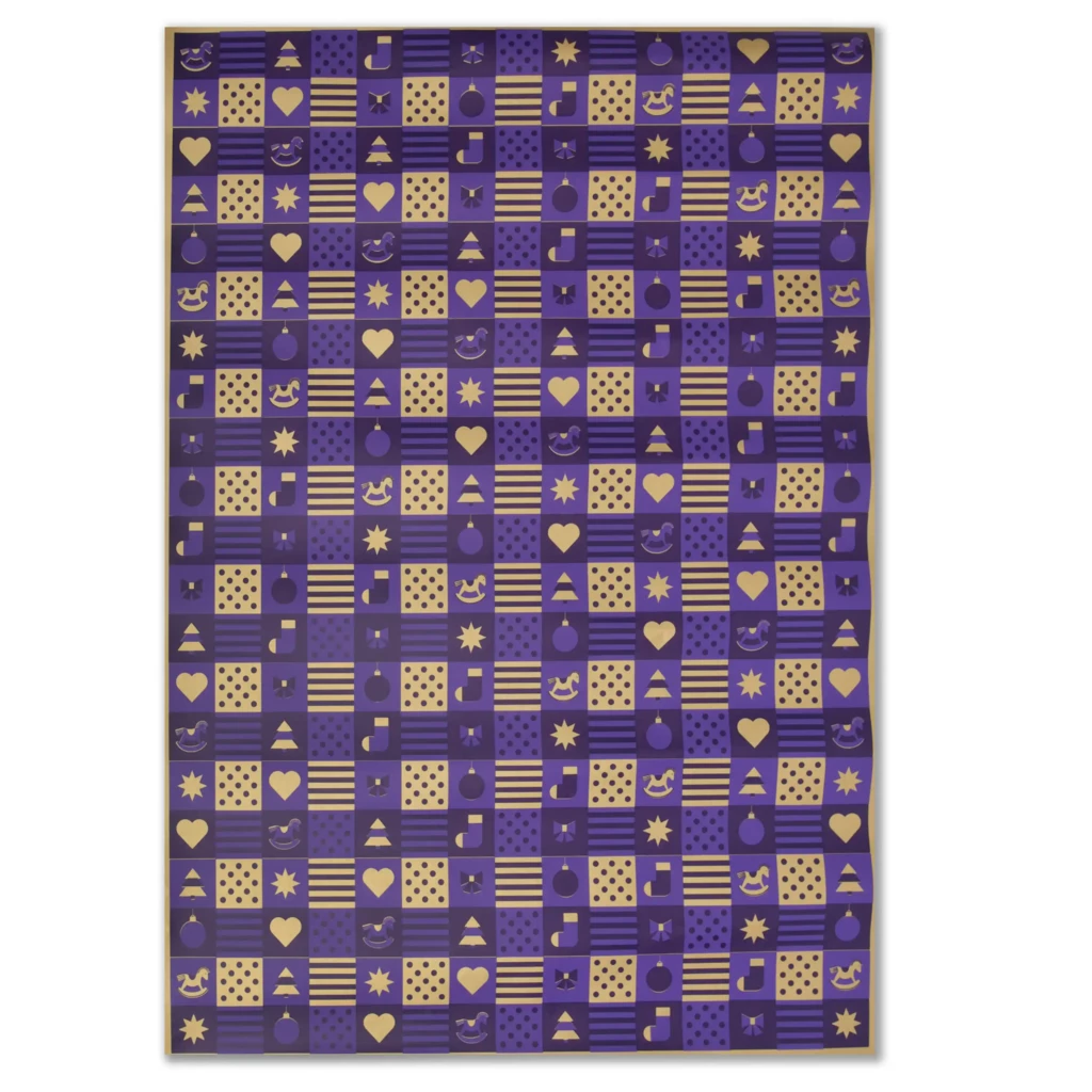 Geschenkpapier Christmas Squares 3er-Set Violett