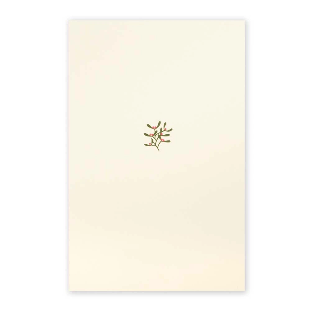 Weihnachtskarte Little Mistel Oliv/Neon