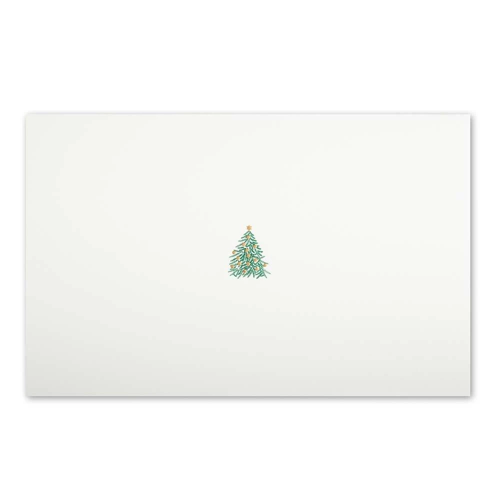 Weihnachtskarte Tanne Stahlstich
