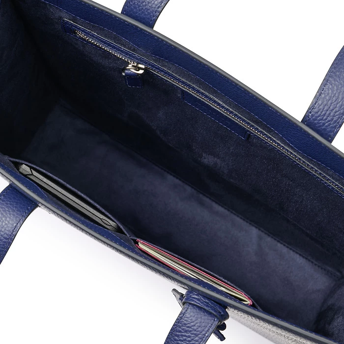 Business Tote Bag Leder Dunkelblau