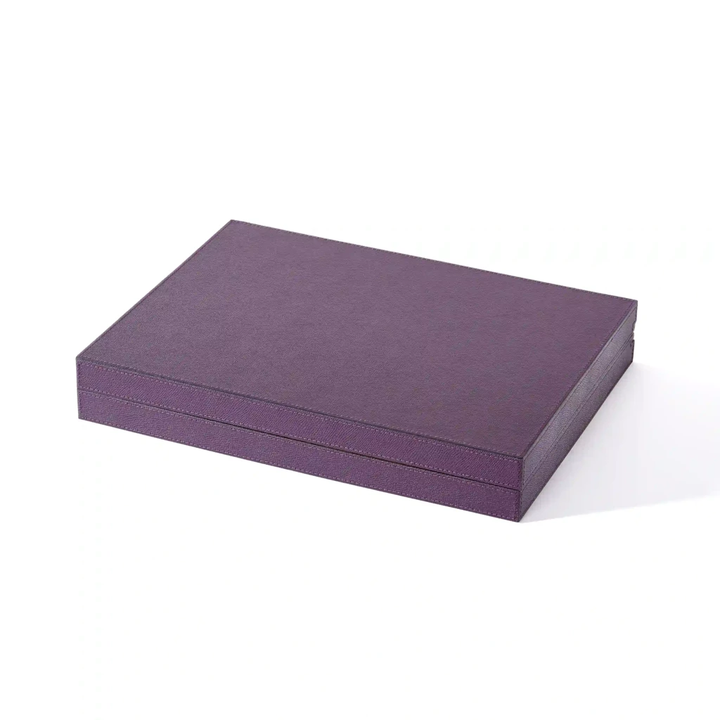Backgammon Spiel Walnussholz Leder Violett