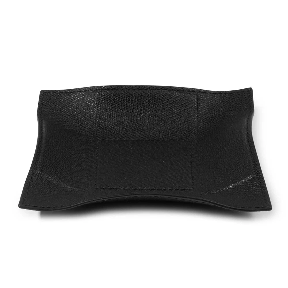Taschenleerer Quadratisch Leder Schwarz