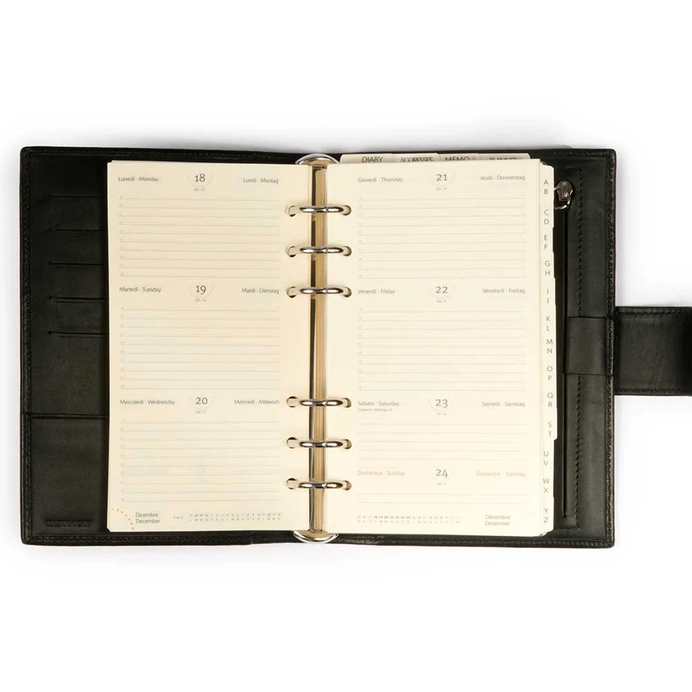 Terminplaner Nappa Leder Schwarz