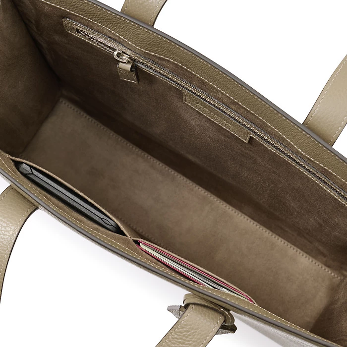 Business Tote Bag Leder Taupe