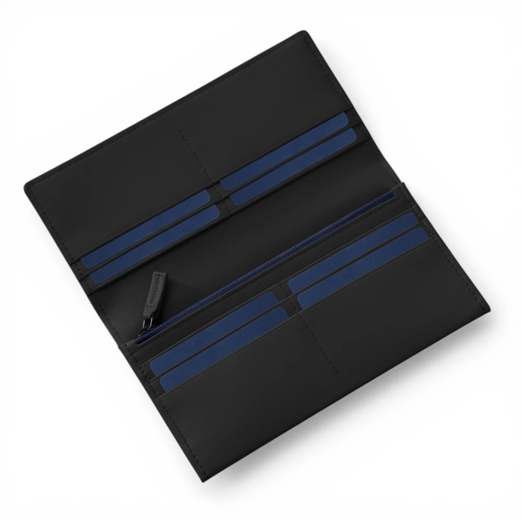 Portemonnaie Wallis Leder Schwarz