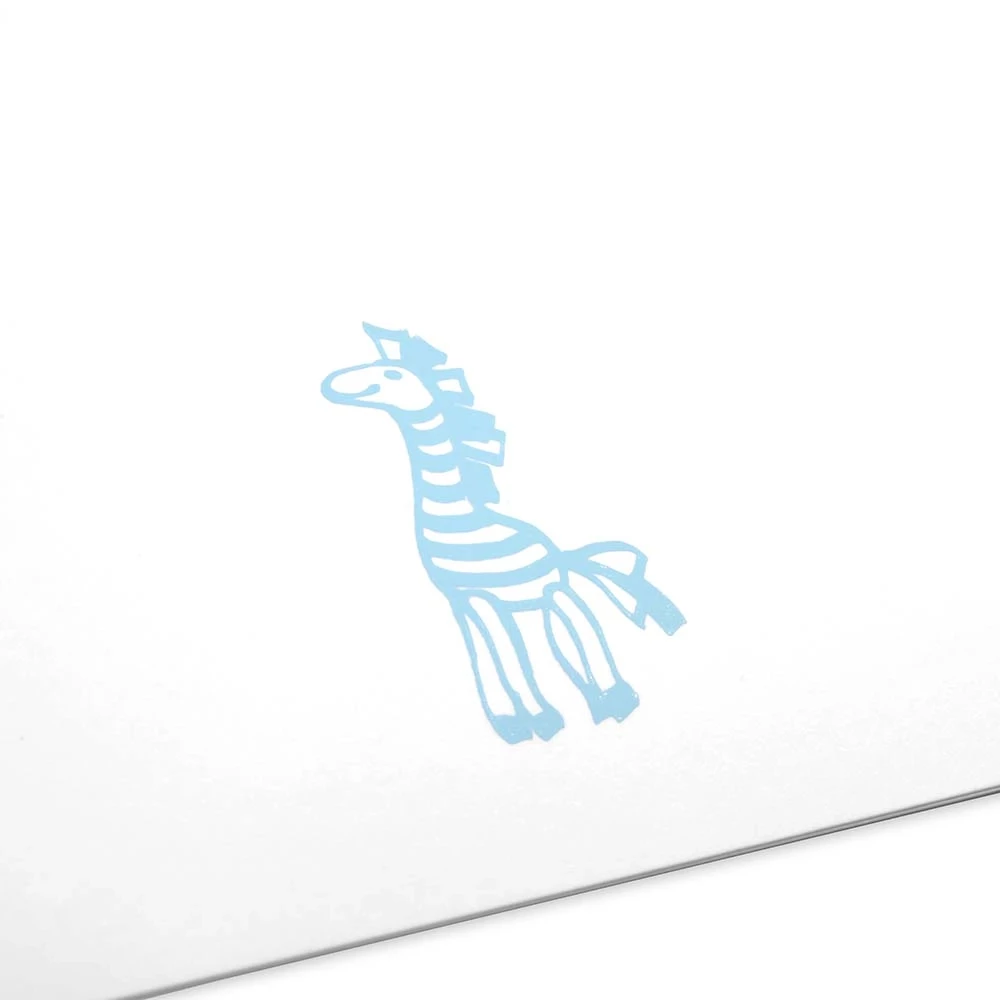 Grußkarte Zebra Hellblau Mini