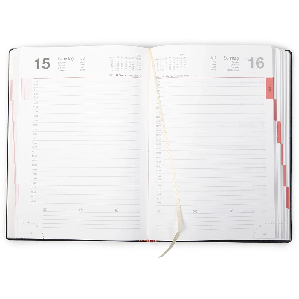 Ideal Tageskalender 2026 TeBeskin Kunstleder rubin-rot
