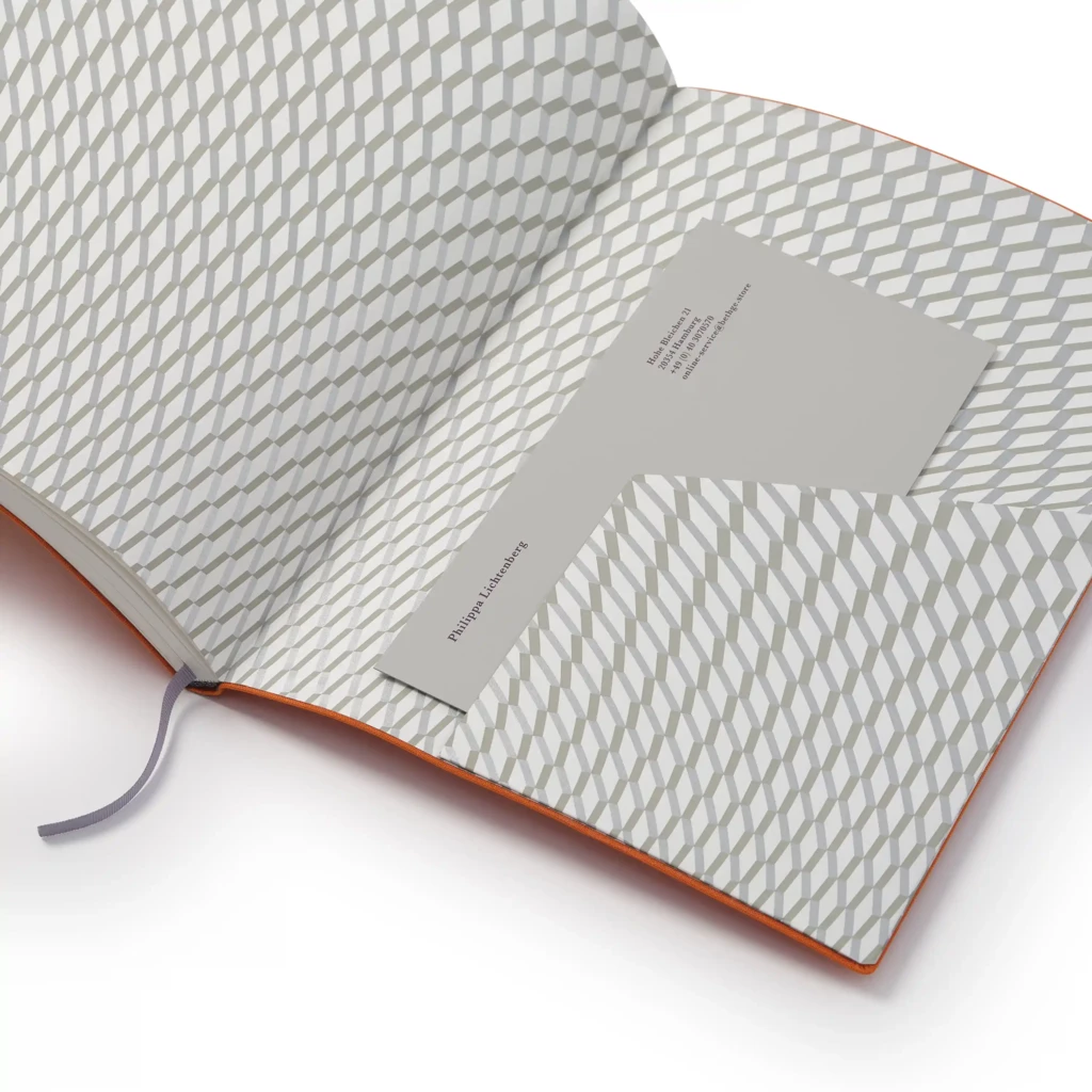 Notizbuch A4 blanko mit Hirschmotiv Orange