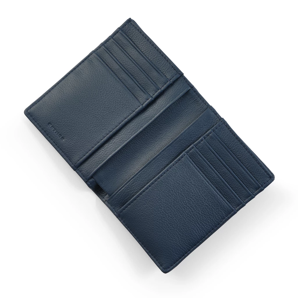 Brieftasche 8 Karten Leder Blau