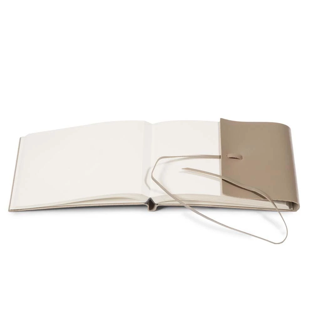 Fotoalbum mit Band 25 Blatt Leder Latte