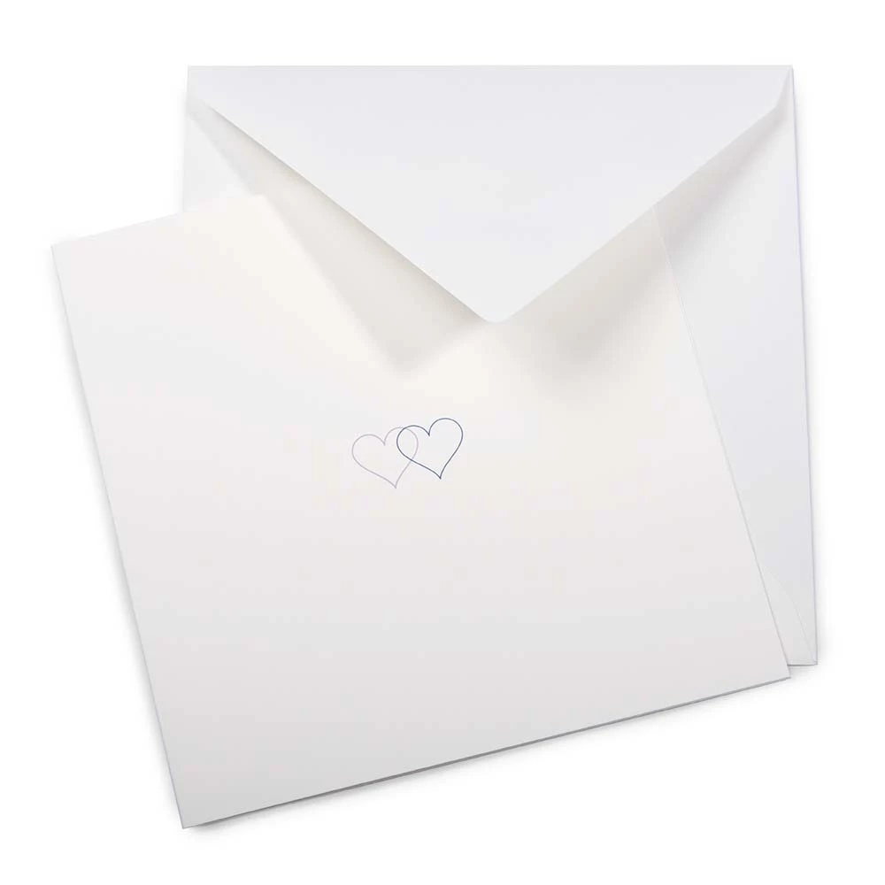 Grußkarte Double Heart Blau/Flieder