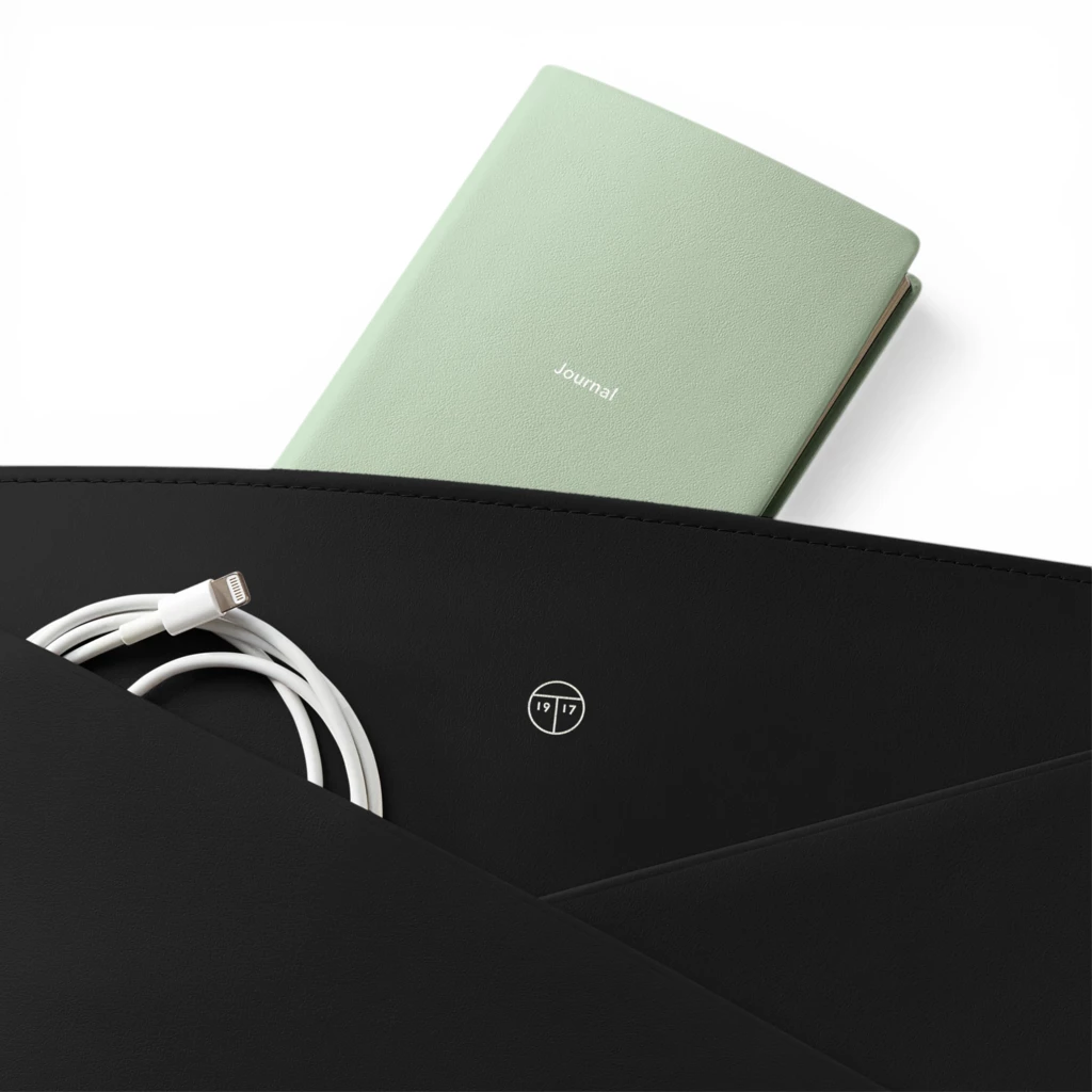 Treuleben Laptoptasche Leder Schwarz