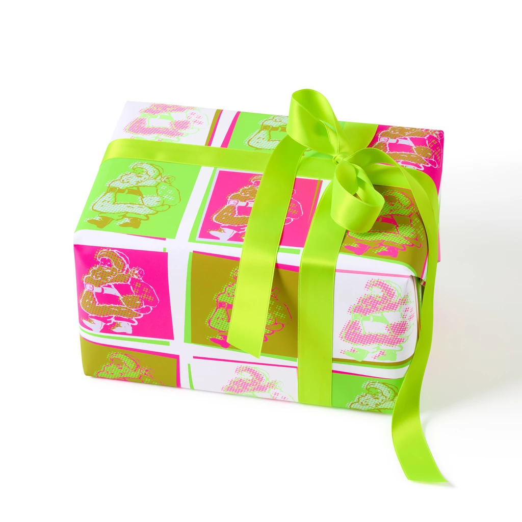 Geschenkpapier Little Santa Neon – 3 Bögen