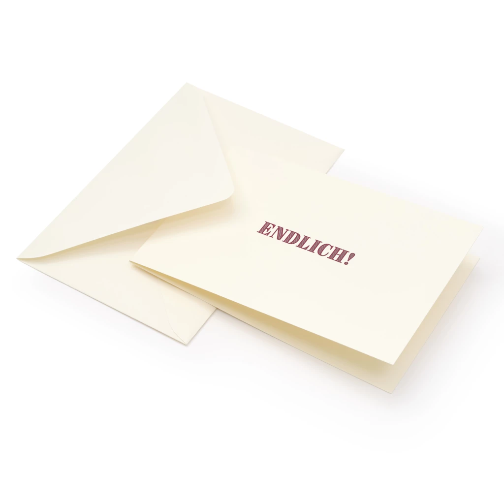 Grußkarte "Endlich!"