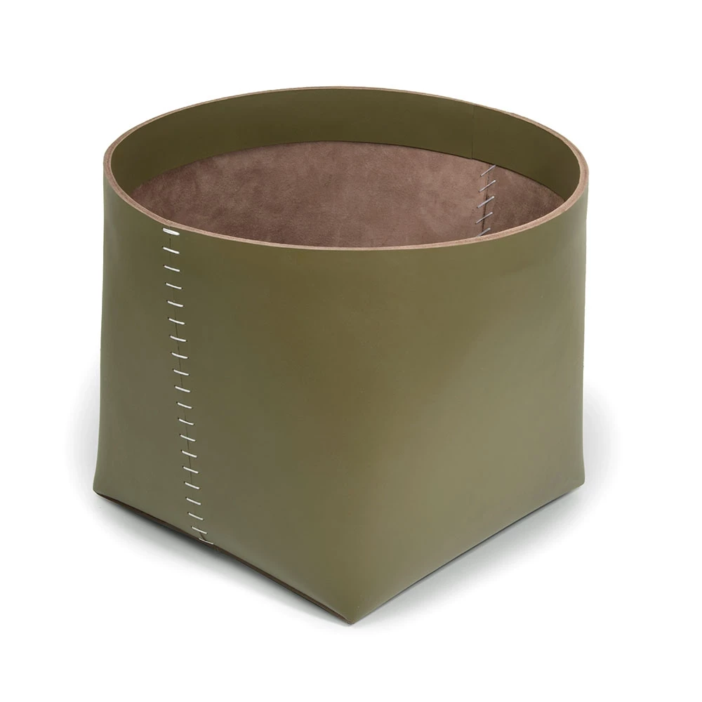 Papierkorb Leder Clay