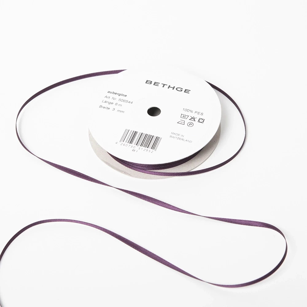 Geschenkbandrolle 3 mm Aubergine