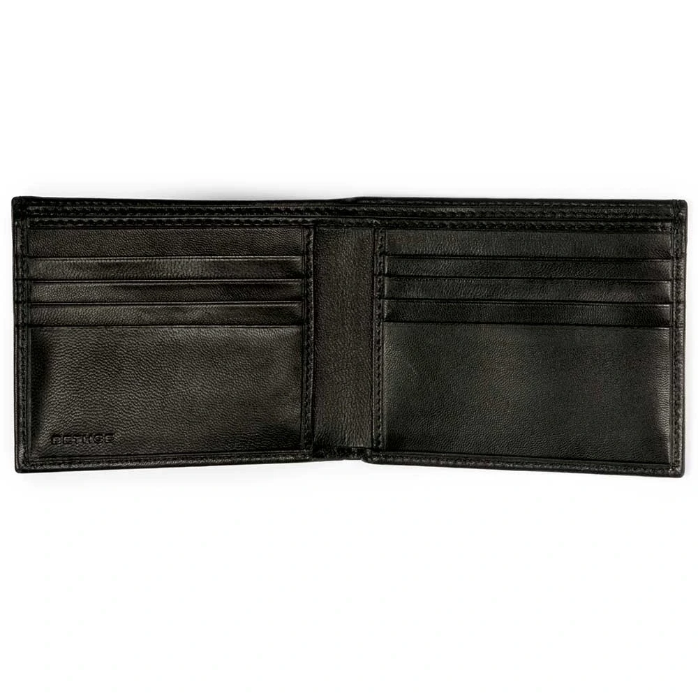 Portemonnaie mit Münzfach Leder Schwarz