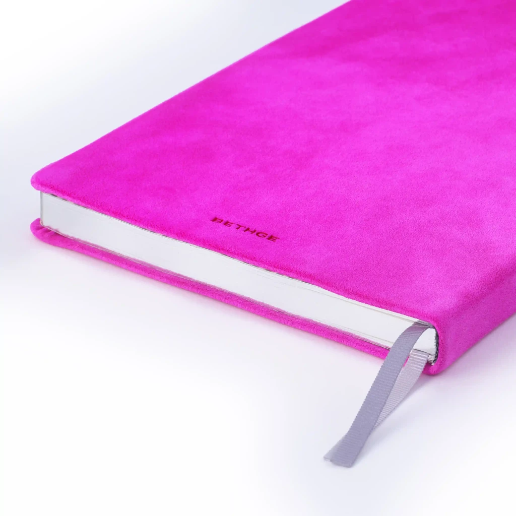 Notizbuch A5 liniert Leder Pink