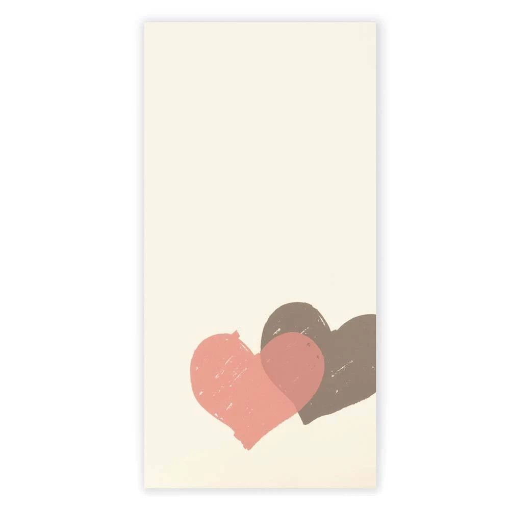 Grußkarte Double Heart Taupe/Apricot DIN lang