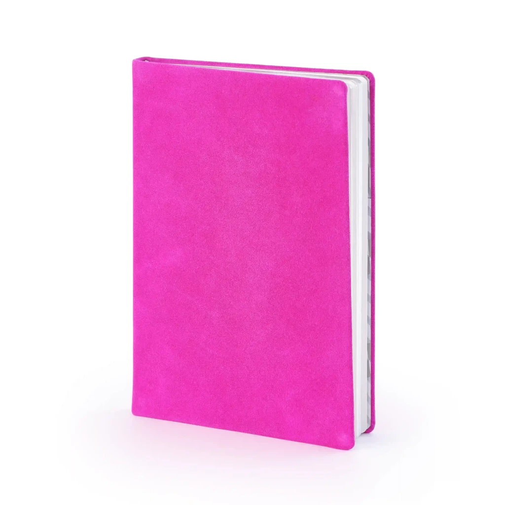 Notizbuch A5 liniert Leder Pink