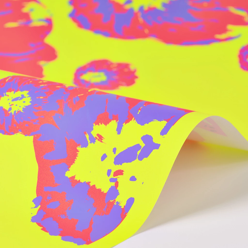 Geschenkpapier Klatschmohn 3er-Set Pink/Violett/Gelb
