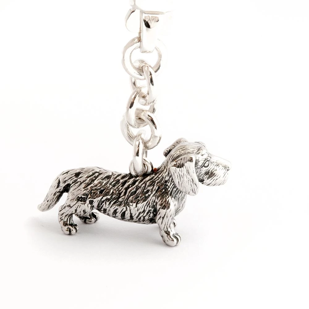 Schlüsselkette Dackel 925 Silber