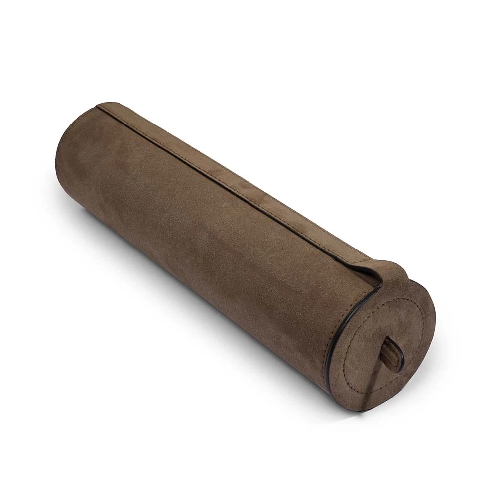 Streichholzetui, Match Box, Leder Suede, Nuss
