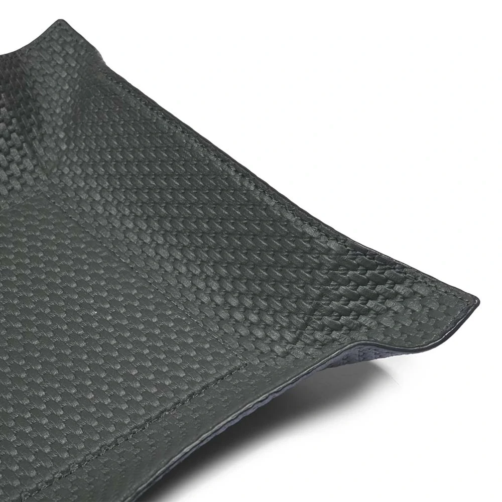Taschenleerer Quadratisch Leder Dunkelgrau
