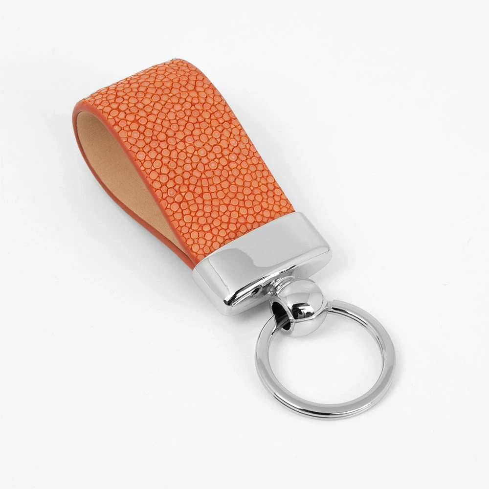 Schlüsselanhänger Rochen Leder Orange