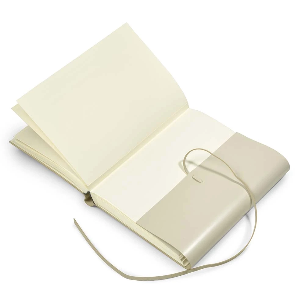 Fotoalbum mit Band 50 Blatt Leder Creme