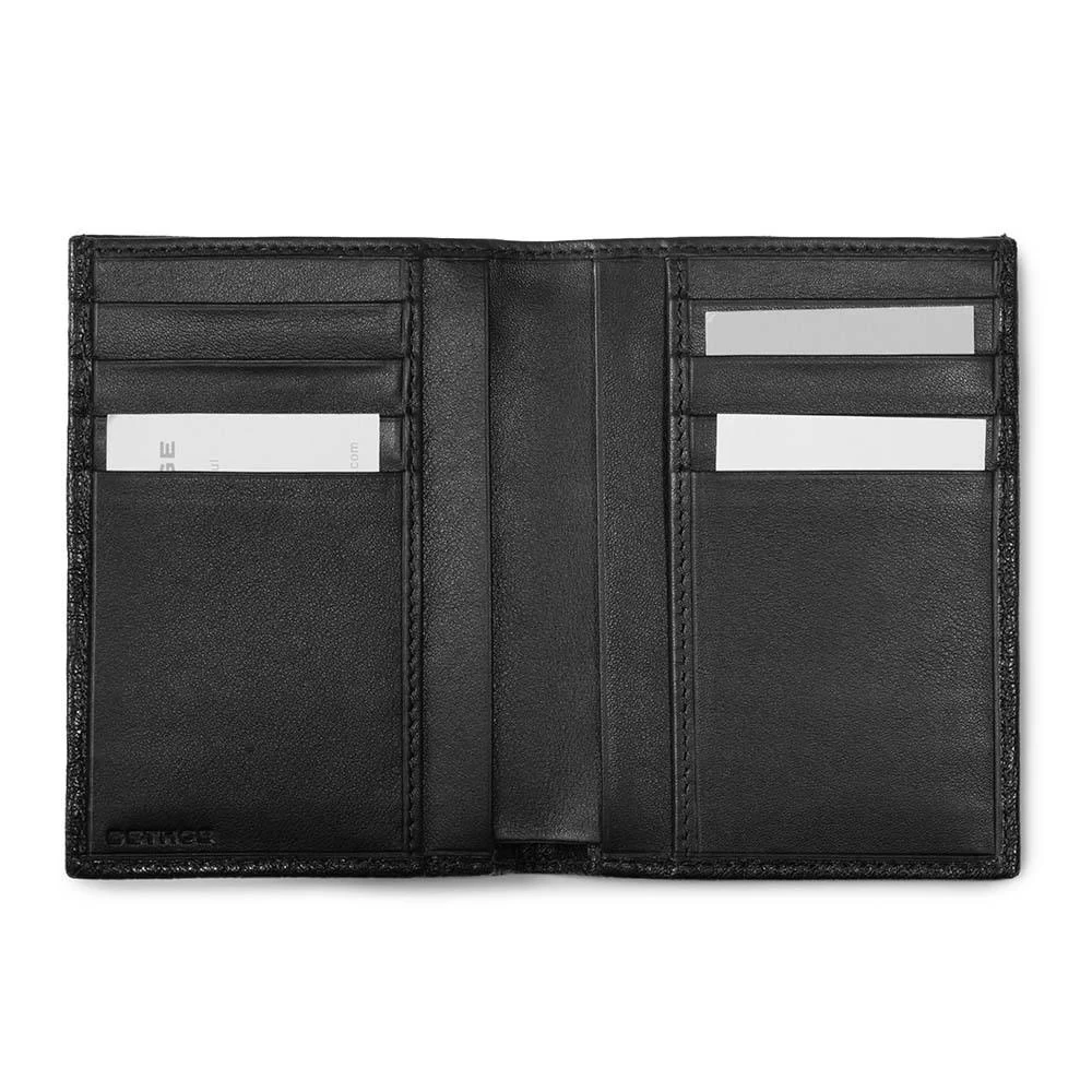 Brieftasche 8 Karten Leder Schwarz